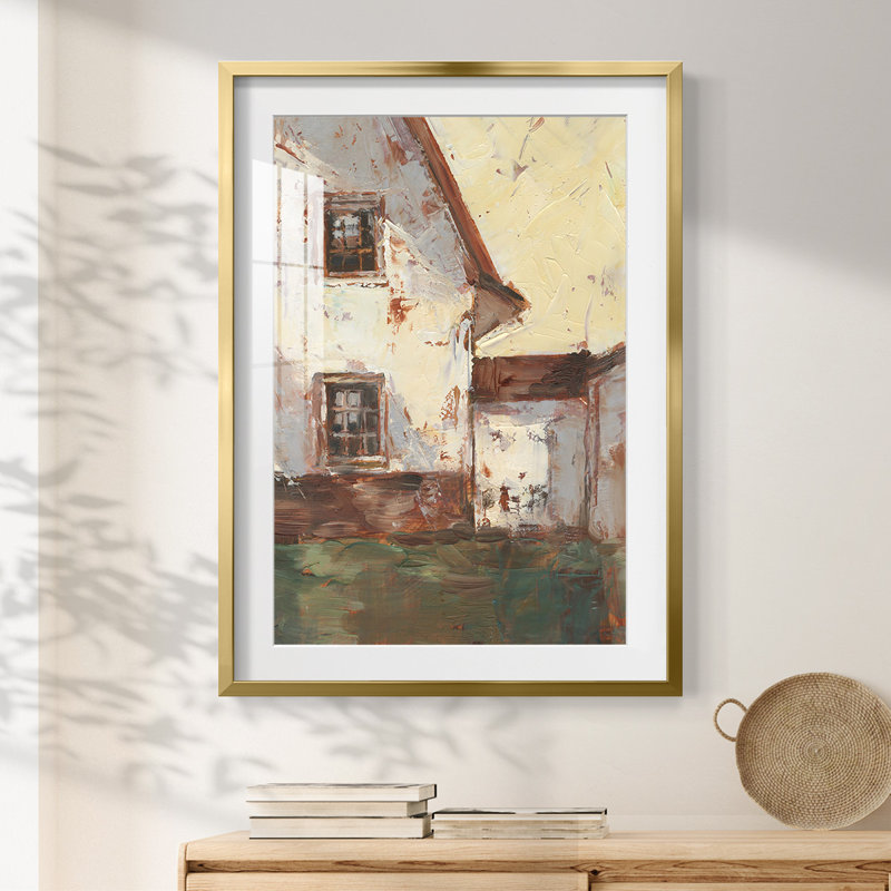 «Dreaming I» - Toile tendue avec châssis, H 28,5 po x l 20,5 po, Doré