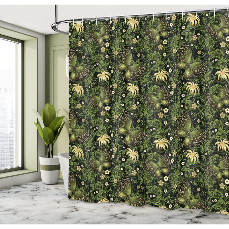 Shower Curtain with Hooks Included, 70"H x 69"W