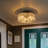 3 - Light Ribbied Glass Semi Flush Mount-1238998638-1238998627