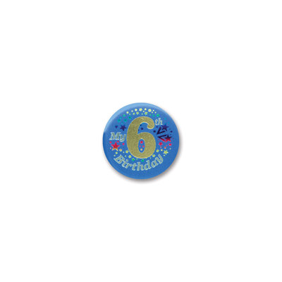 «My» «6» Birthday Satin Button