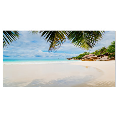 " Summer Beach With Palm Leaves "