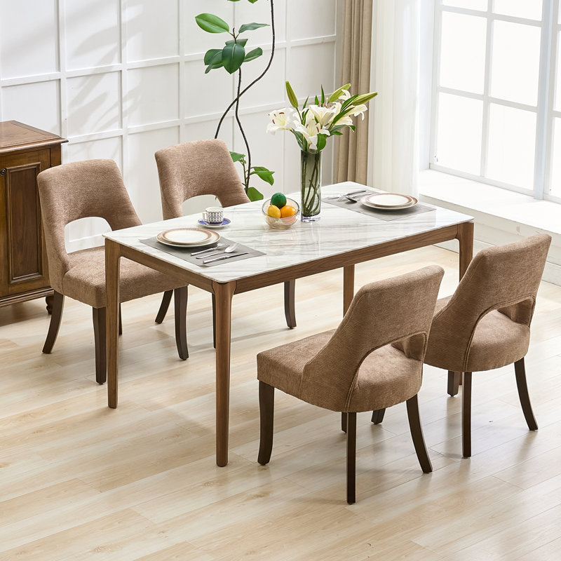 Chaise de salle à manger rembourrée Arlene, Marron clair
