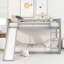 Full Over Full Bunk Bed With Slide And Ladder In Grey Colour