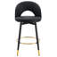 2 chaises de bar rotatives à 360 ° 2 pièces, siège en cuir synthétique moderne et structure en métal noir, ergonomique pour une utilisation quotidienne dans le bureau à domicile, chaise rotative facile à installer (2), pieds rembourrés, assise allongée