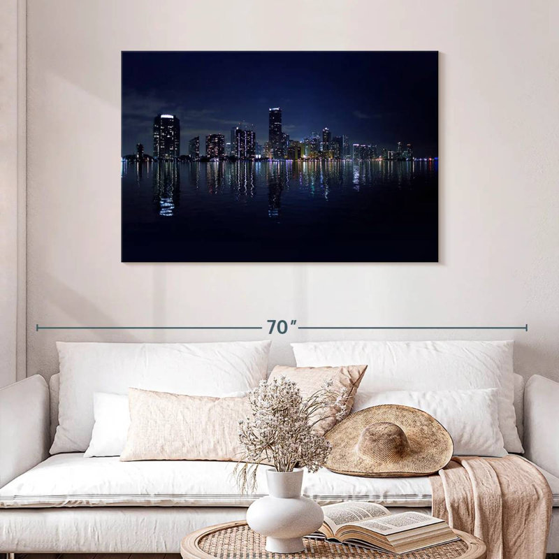 Lumières Nicci Miami Cityscape, H 30 po x l 45 po
