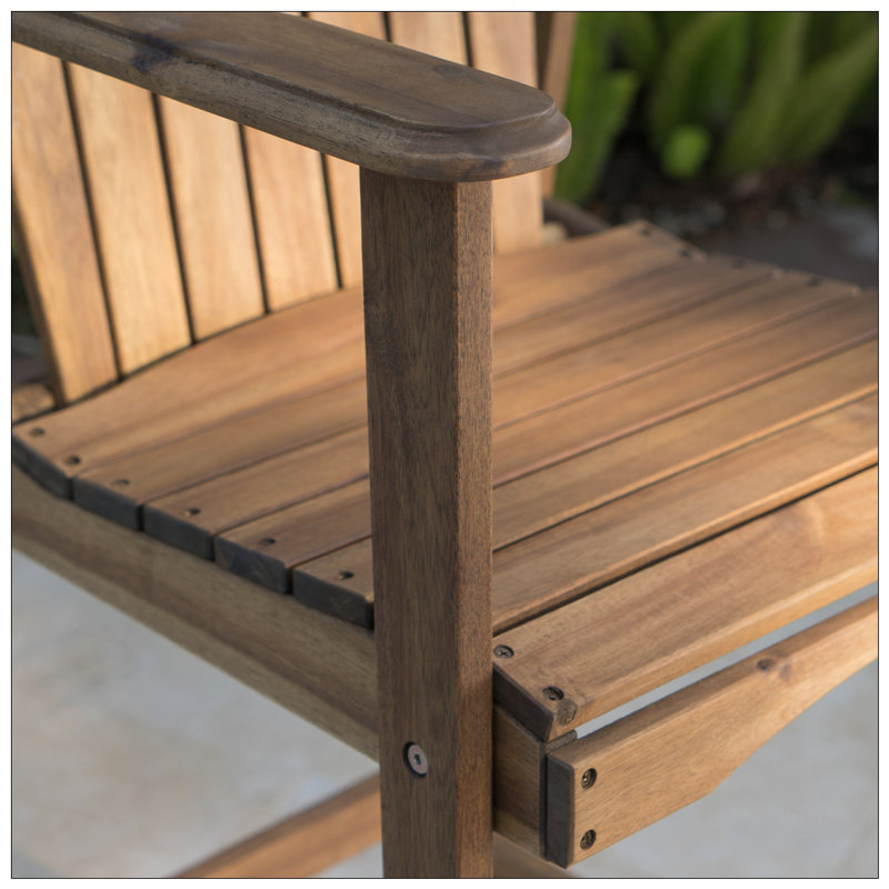 Outdoor Acacia Wood Adirondack Barstools, Set Of 2, Stained For Durability And Timeless Style, Natural