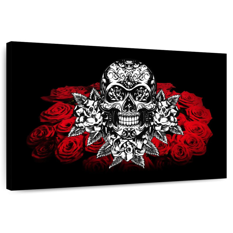 Hitzel Floral Skull, 26" H x 39" W