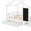 Lit double avec tableau noir et tiroirs, deux options d'assemblage