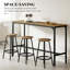Ensemble de table de bar et tabourets 5 pièces à hauteur de comptoir, conception peu encombrante avec charme industriel pour les espaces de vie compacts