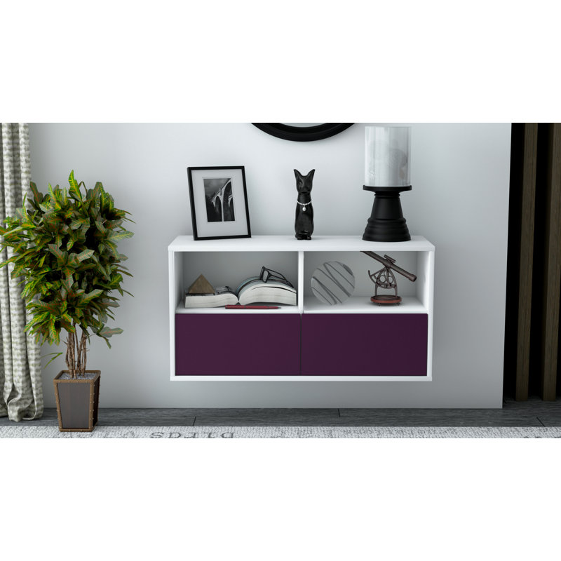 Strombury Unfinished Floating TV Stand, Purple