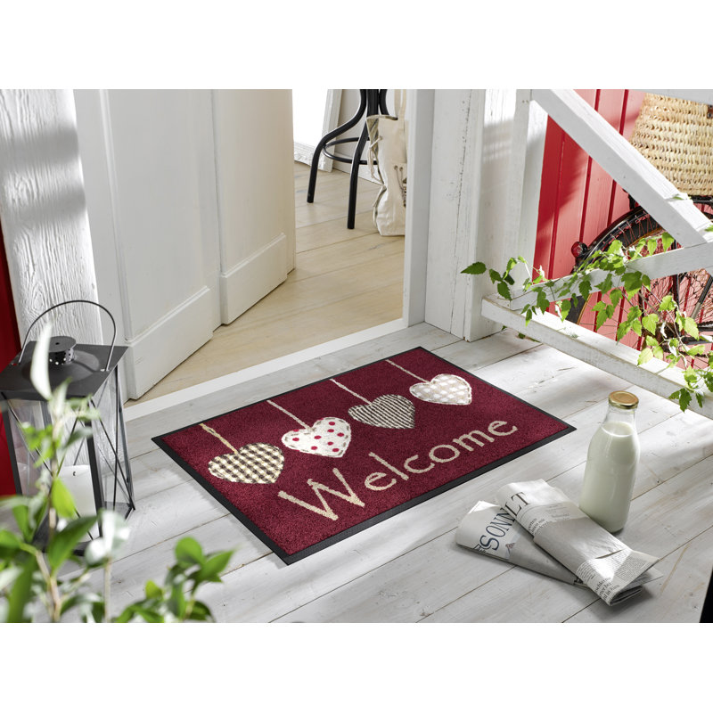 Cottage Hearts Non-Slip Indoor Door Mat, Rectangle 50 x 75 cm, Blue