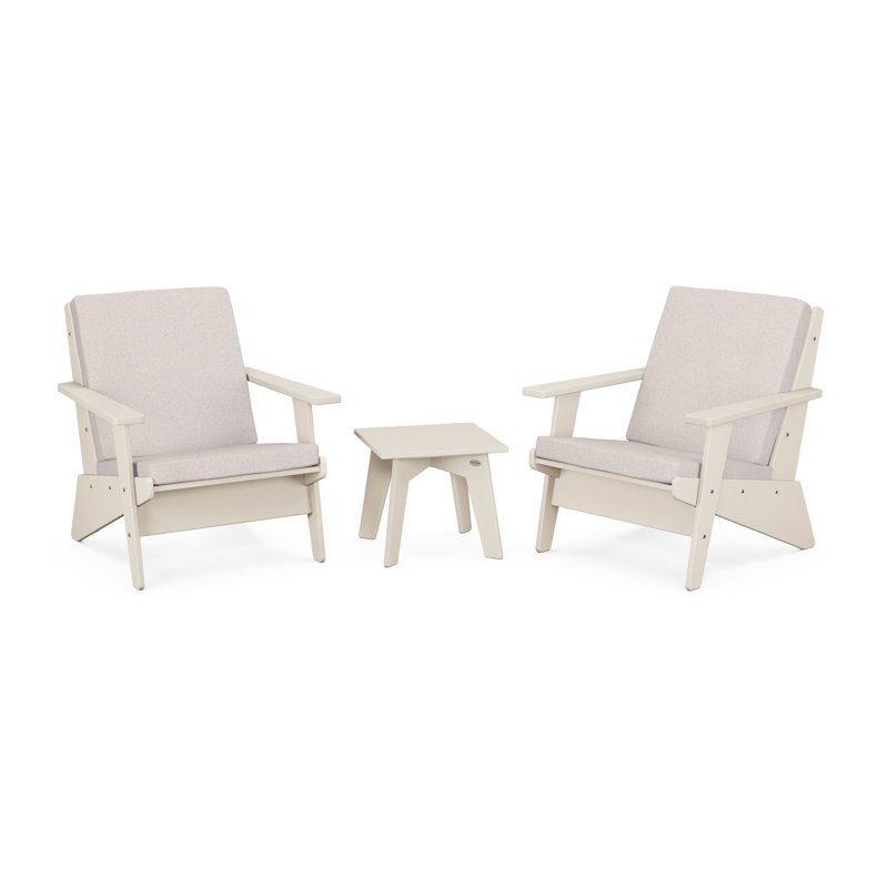 Riviera Modern Lounge 3-Piece Set, Sand, Dune Burlap