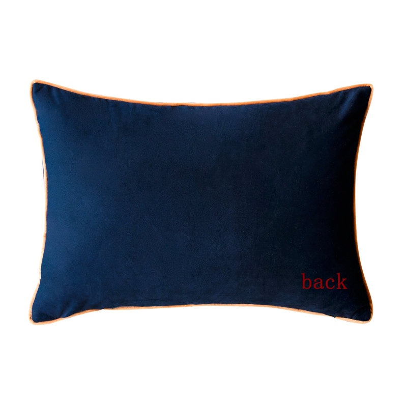 Housse de coussin en velours brodé, Noir
