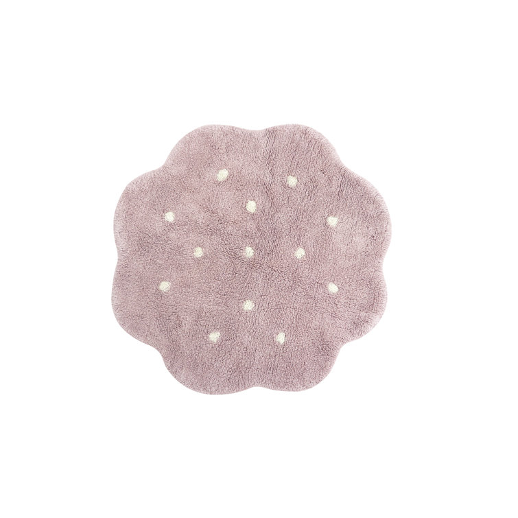 Handgefertigter Teppich Mini Biscuit aus Baumwolle in Retro-Nude/Natur