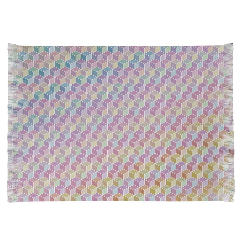 Jaune cube/Tapis décoratif pourpre, Oui