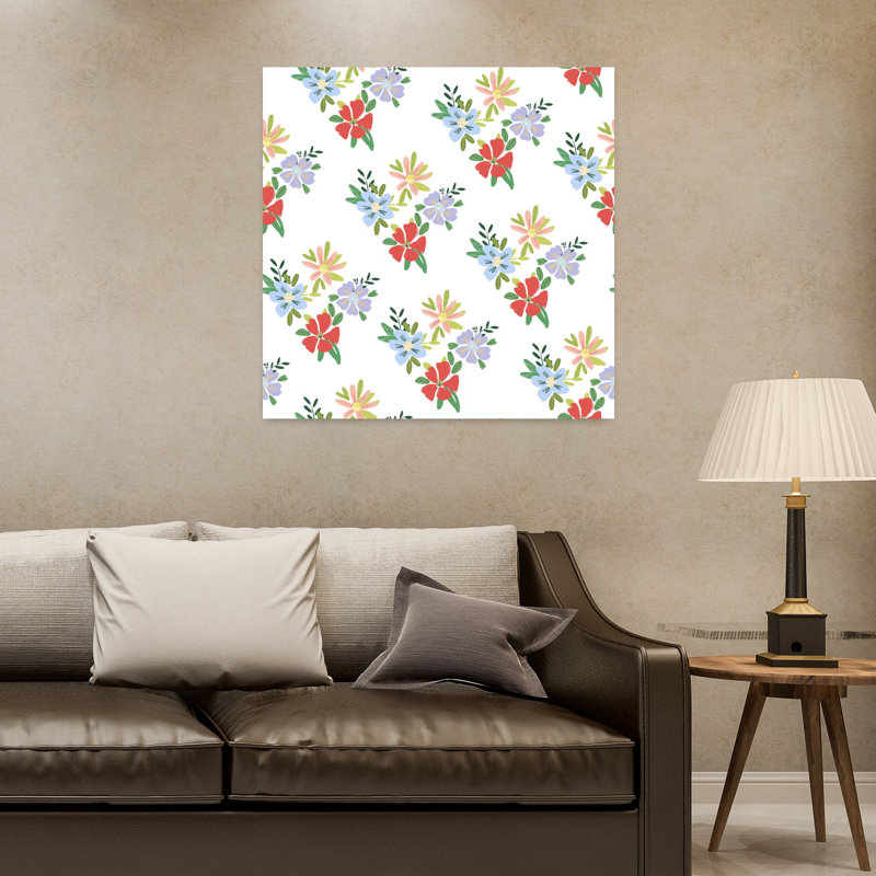 Art contemporain, art floral, H 32 po x l 32 po