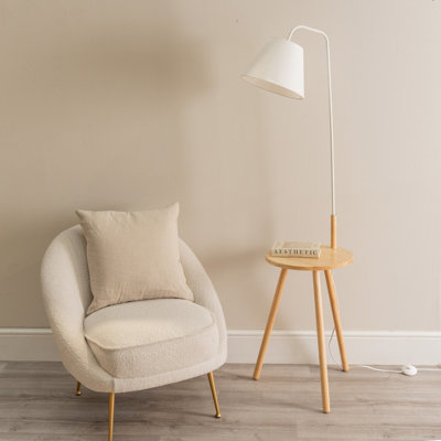 Stellert 161cm Brown/White Tray Table Floor Lamp