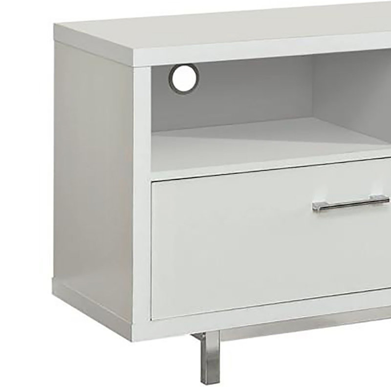 Console de 60 pouces avec 2 grands tiroirs inférieurs et 3 compartiments ouverts