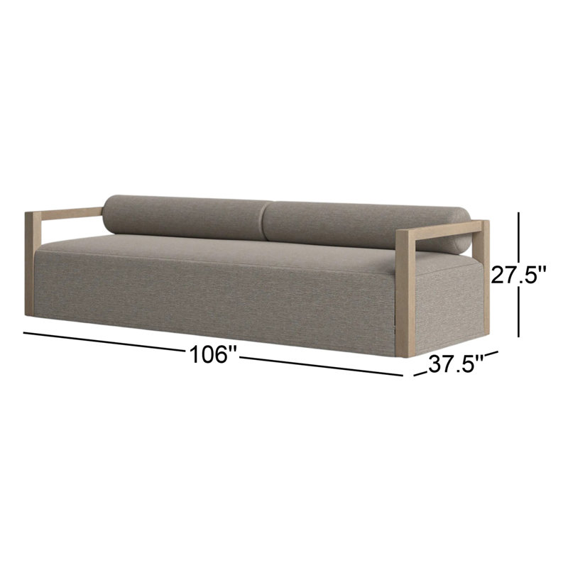Laskin 106" Outdoor Sofa, Washed Brown