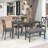 Walburg 6 - Person Solid Wood Top Four Leg Base Dining Set-782068188-782068189