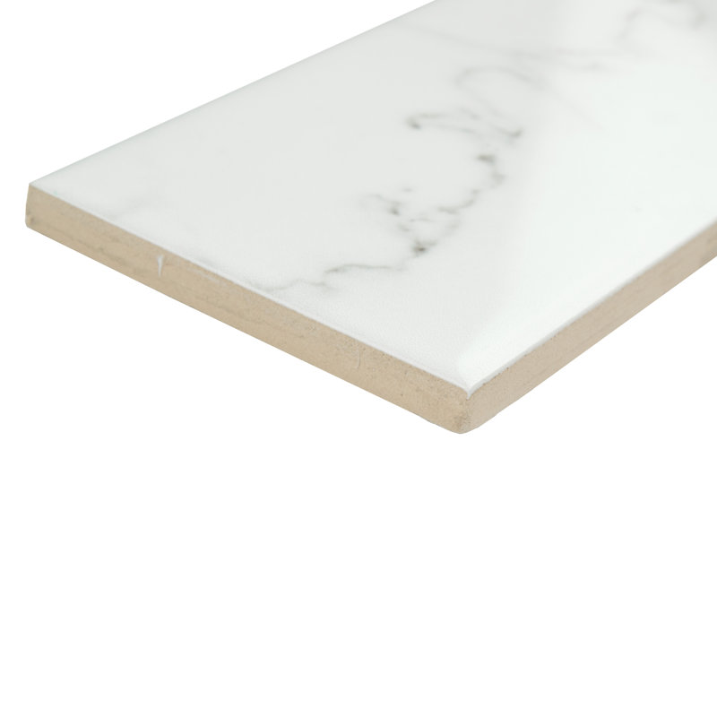 Classico Carrara 3" x 6" Ceramic MarbleLook Subway Tile
