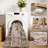 Soft Machine Washable Vintage Distressed Medallion Area Rug For Living Room, Bedroom With Non-Slip Backing In Beige/Cream-36413066-36874020
