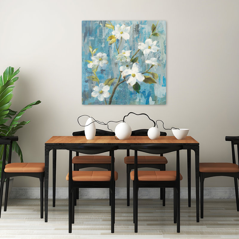 Graceful Magnolia I, art floral contemporain, H 32 po x l 32 po