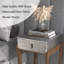 Table de bout avec tiroir et tablette Red Barrel Studio®, plateau gris argenté-277302684-277302685
