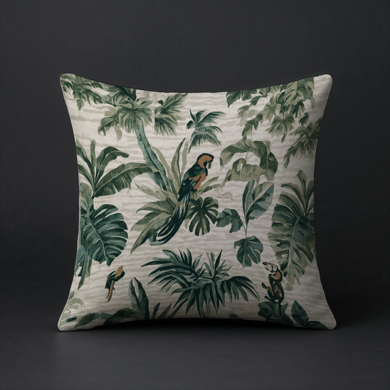 Coussin décoratif intérieur / extérieur bleu Modern Modern, Imprimé animal gris, Carré 16 po