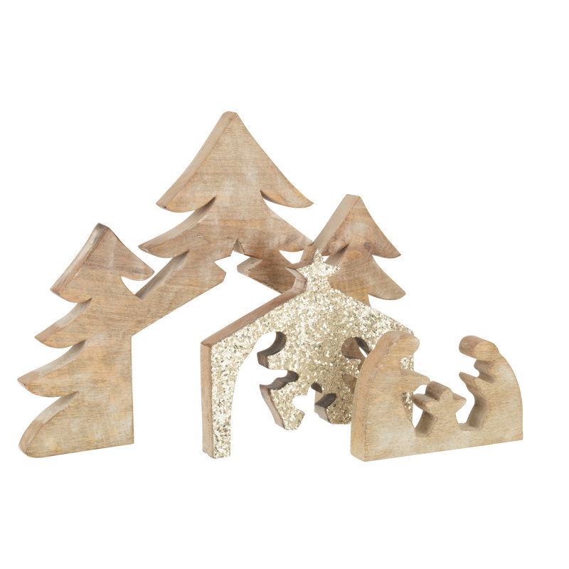 Christmas Decorative Accent, 4cm H x 40.5cm W x 54.5cm D, Glitter