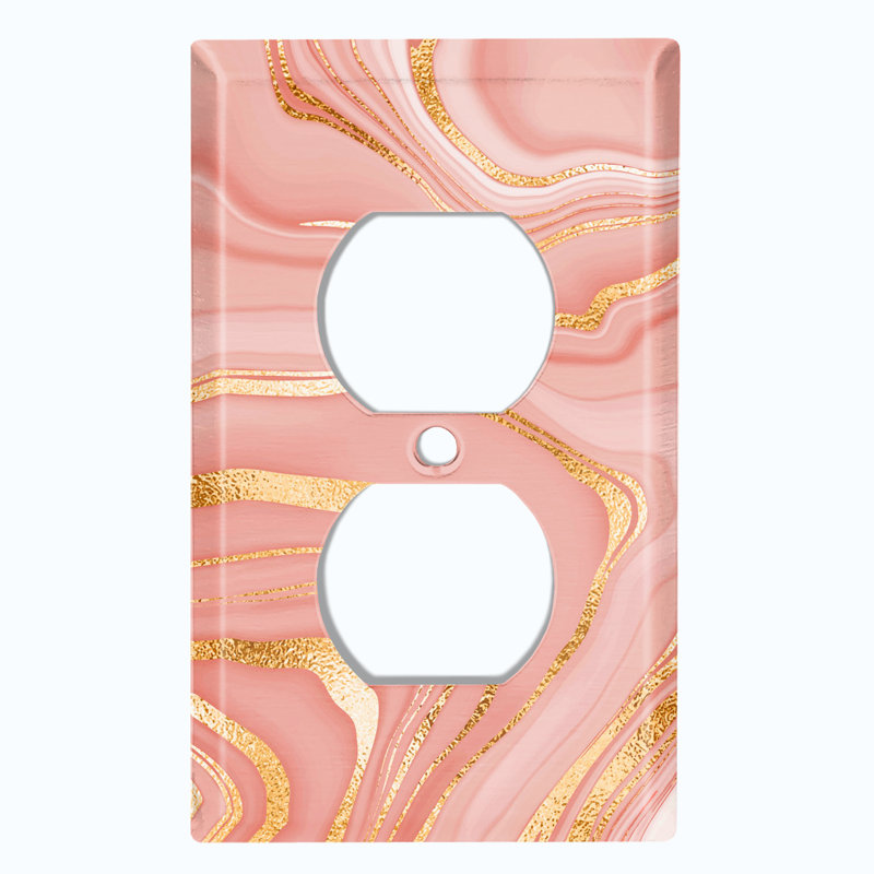Pink Marble Swirl Image No Subject 1 - Gang Toggle Light Switch Standard Wall Plate