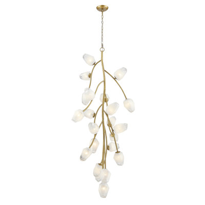 Eclectic 22 Light Gold Branch Chandelier