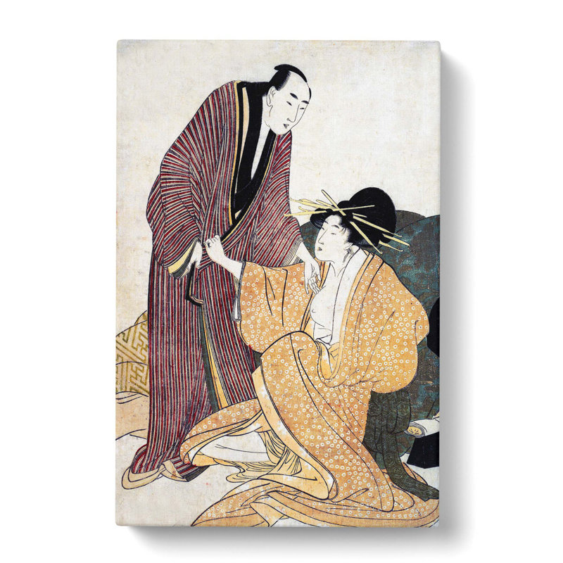 Parting Lovers by Kitagawa Utamaro - Wrapped Canvas Print, 76cm H x 50cm W x 3cm D