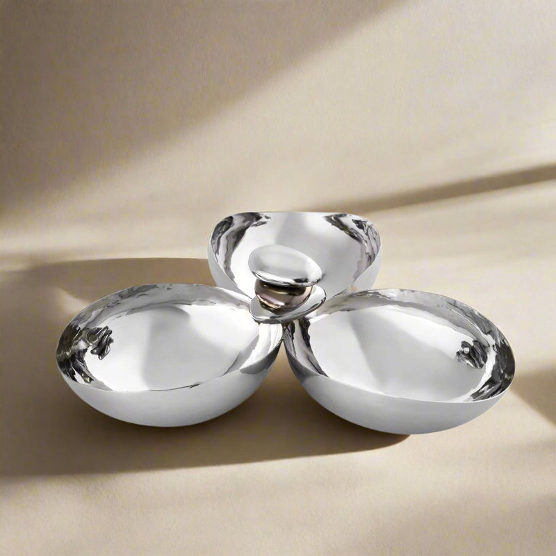 Pebble Stainless & Gunmetal Server