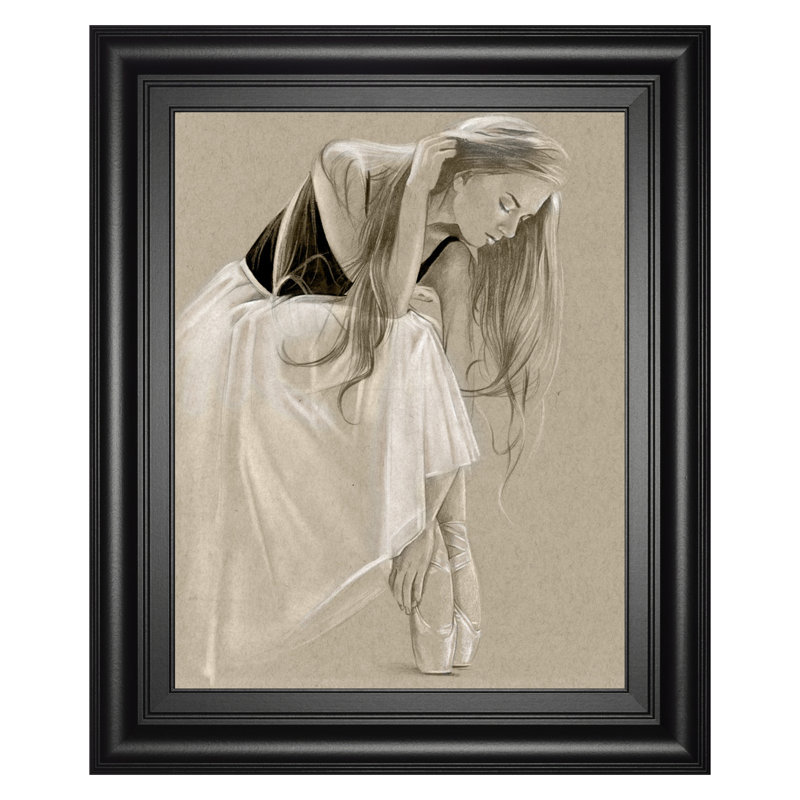 Décoration murale gracieuse ballerine - 22 po x 26 po - cadre noir