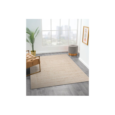 Sadowski Polypropylene Beige/White Indoor/Outdoor Rug