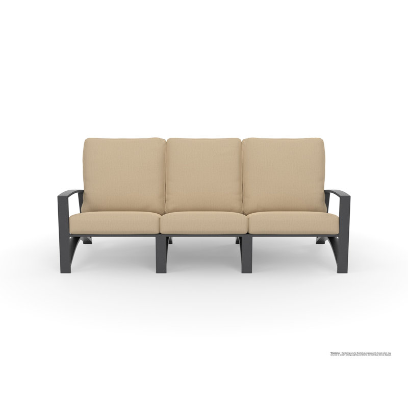 Arc Outdoor 3 - Seat Patio Sofa, Carbon Black, Flagship Stone Sunbrella?