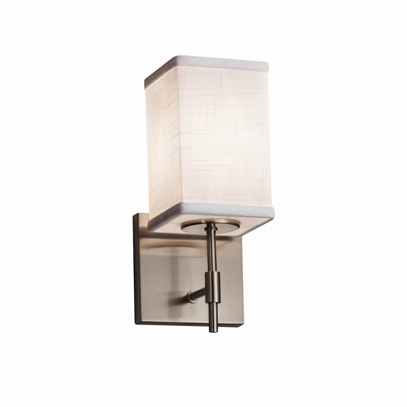 Appliquee à bras 1 60w carrée avec rebord plat 1 light Geoffroy, Crème, Noir mat