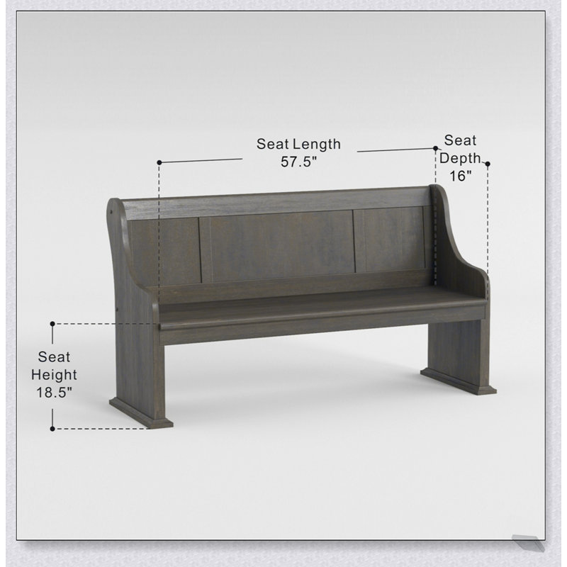 Banc en bois au fini chêne foncé avec accoudoirs et dossier courbés pour une salle à manger élégante et un siège d'entrée