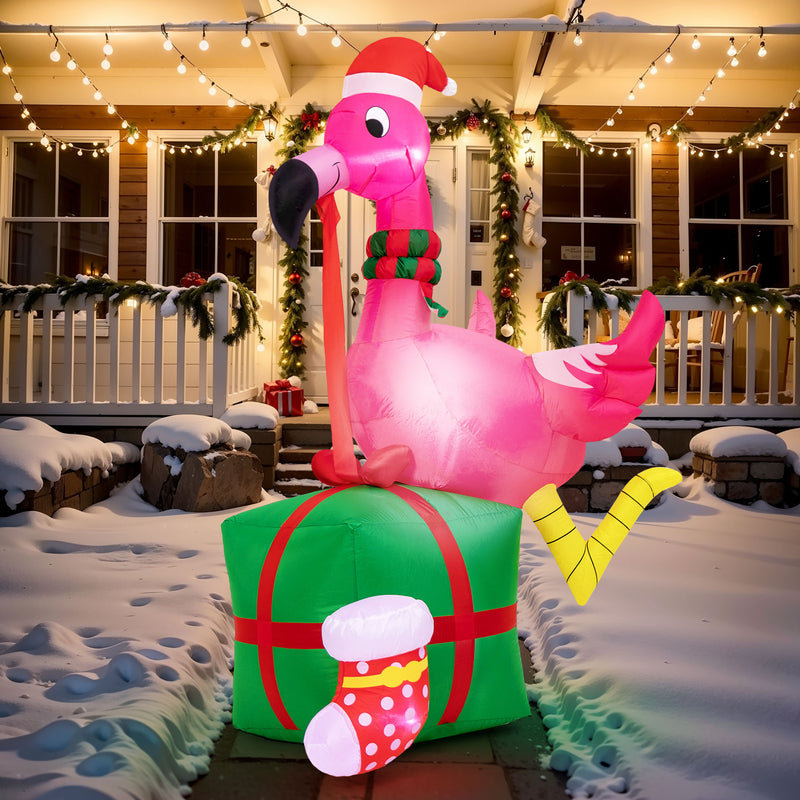 Flamant de Noël gonflable