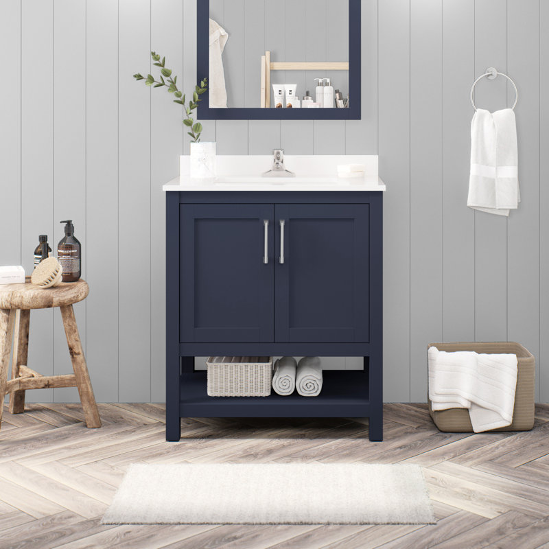 Meuble-lavabo simple bleu minuit 30 po OVE Decors Vegas