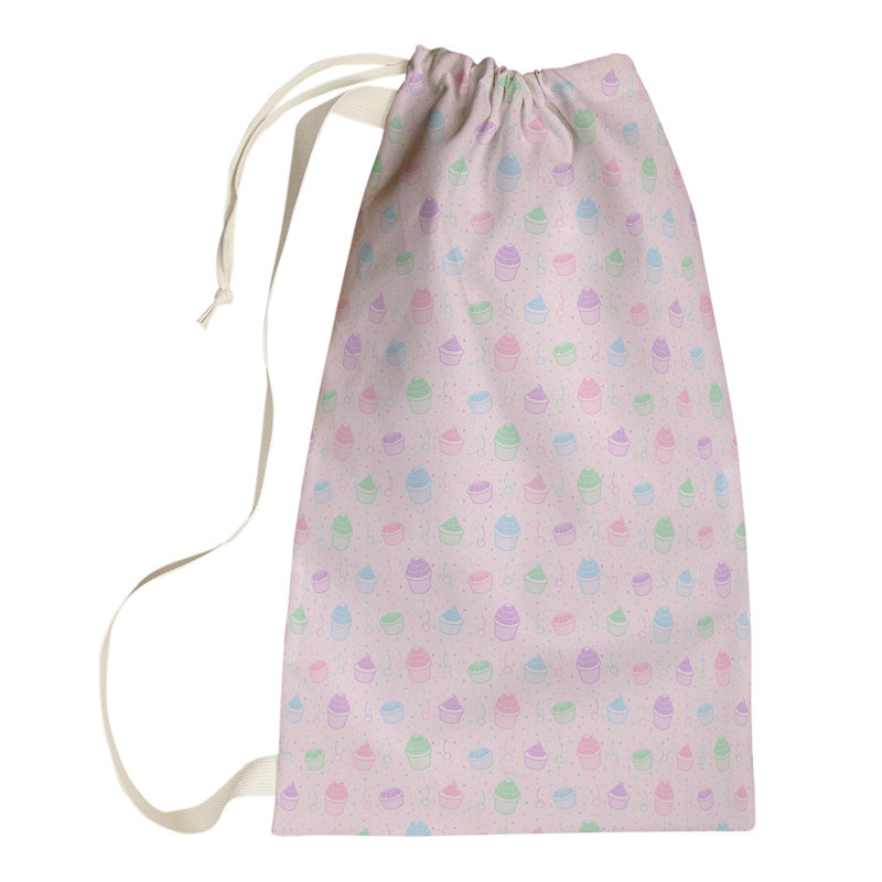 Sac à linge pastel petits gâteaux, Petit (H 64 po x l 20 po x P 1,5 po), Rose / Bleu / Vert