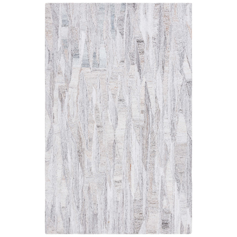 Raashid Abstract Hand Tufted Performance Abstract Rug, Rectangle 6' x 9'