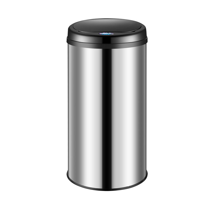 Stainless Steel Motion Sensor Kitchen Trash Can - 50L, 53cm H x 30cm W x 30cm D, Silver/Black