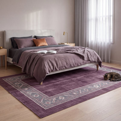 Tapis Rockwell moderne géométrique gris en polyester lavable