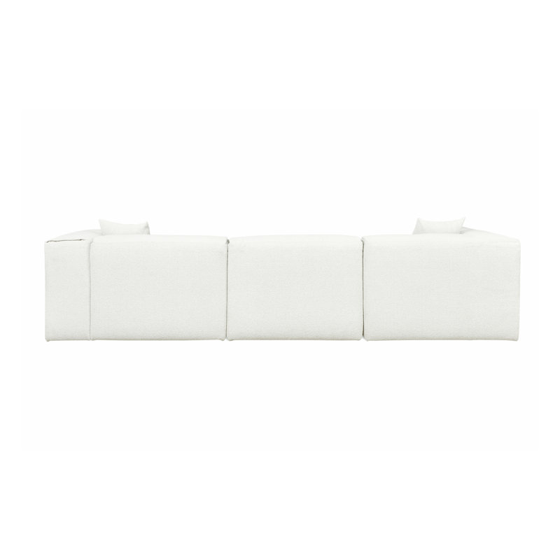 Nest Modular Sectional, Bone Boucle, Left Hand Facing