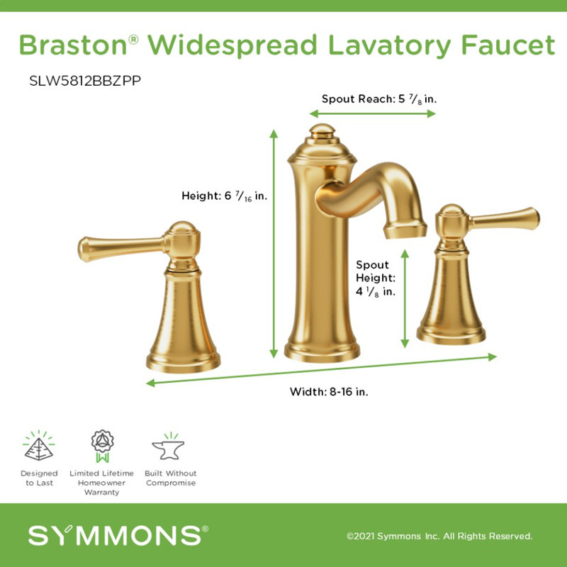 Braston Widespread Two-Handle Bathroom Faucet with Push Pop Drain Assembly, Bronze