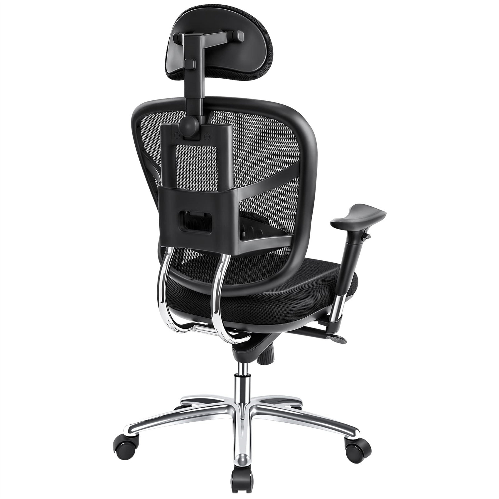 Poppin Dark Gray Max Task Chair, Mid Back, White Frame