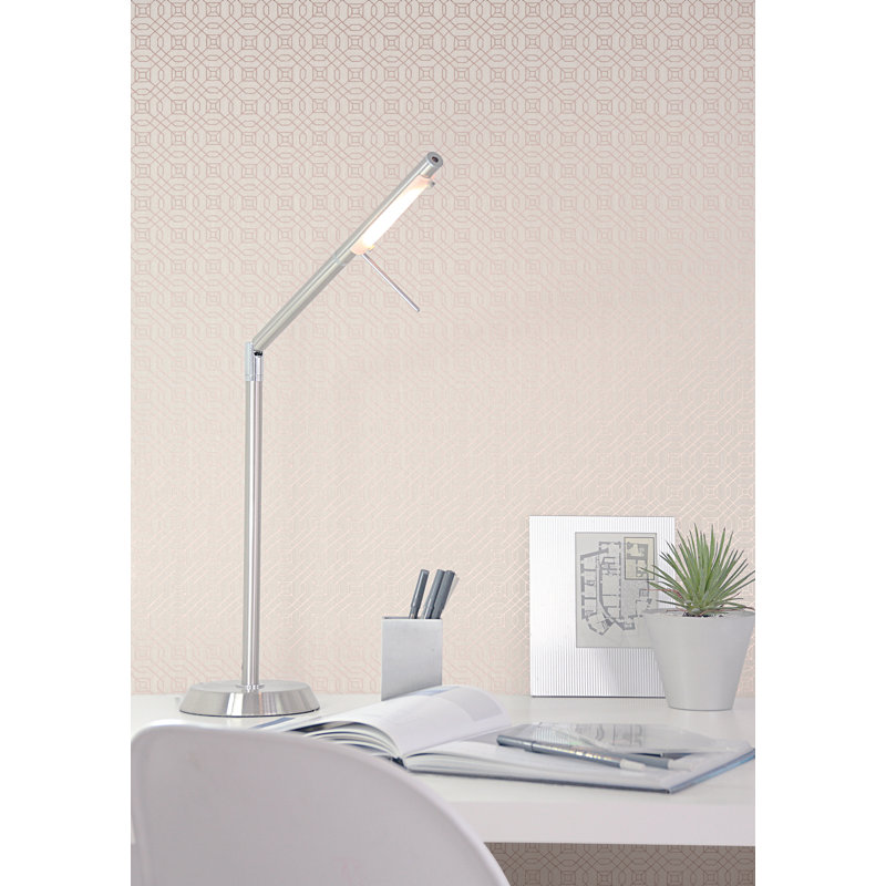 Metallic FX Geometric Design 33' L x 21" W Wallpaper Roll, Light Rose Gold