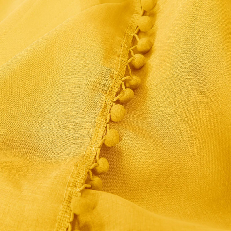 Aeian Semi Sheer Curtain Pair, 60" W x 84" L, Yellow